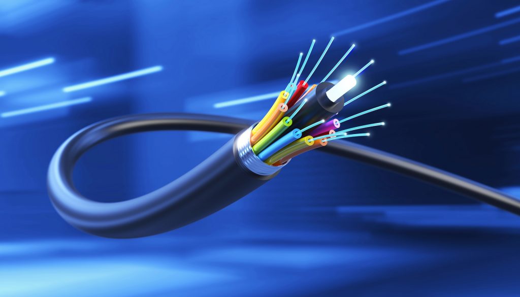 Inner side of a cable used in optic fiber internet.