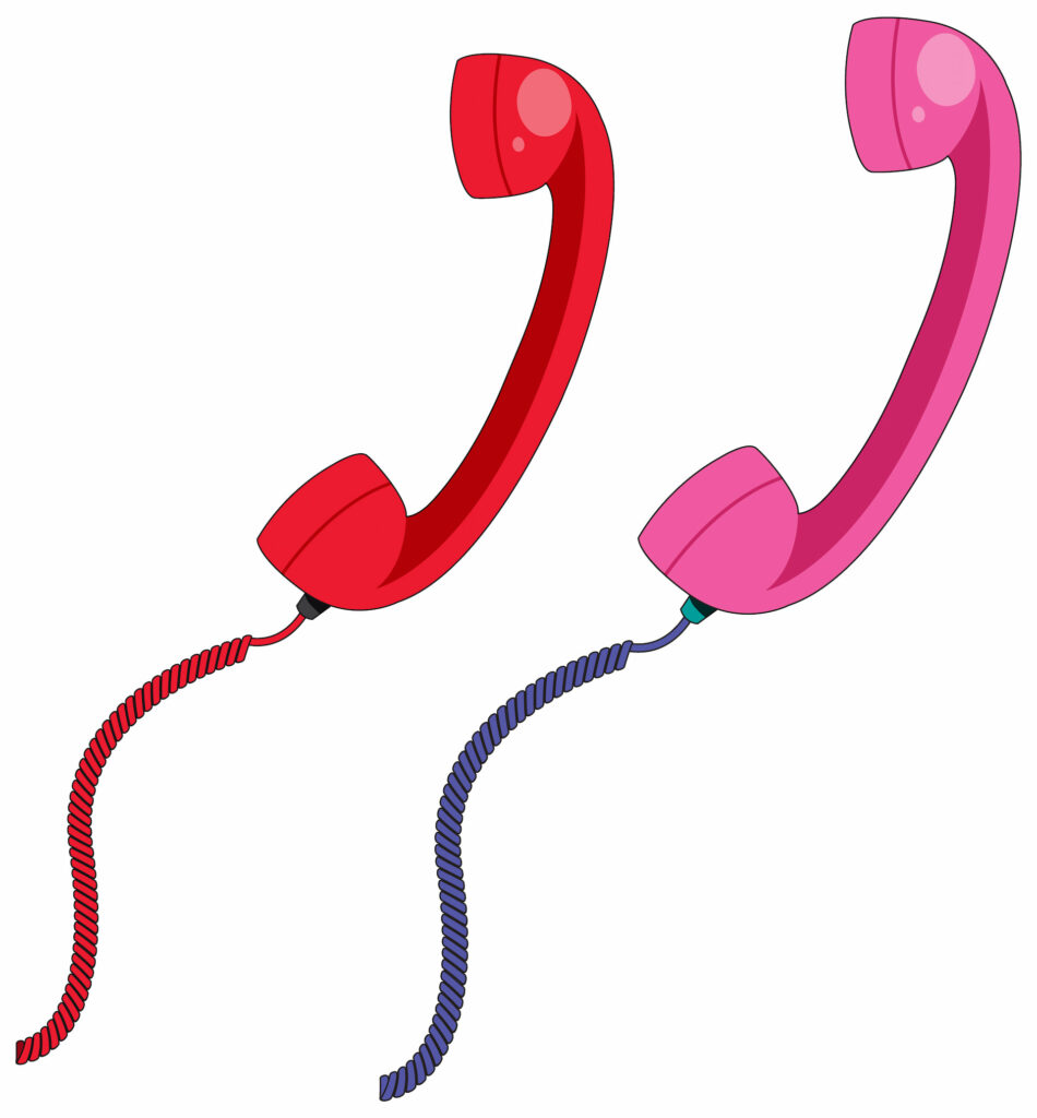 Traditional Cord Phones; VoIP phone service concept